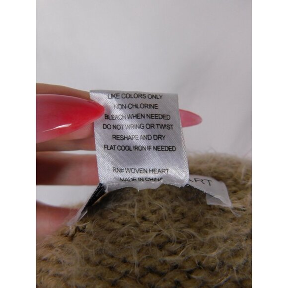 Woven Heart Small Beige Fuzzy Cardigan Open Front Cottagecore - Picture 11 of 11